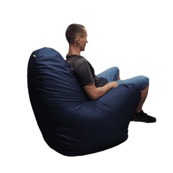 Велике крісло HiPolly xxl темно синій вид зі спини — стильне рішення для дитячої або вітальні, м’яка комфортна посадка.